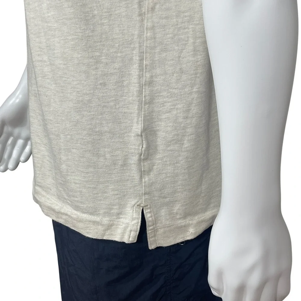 Banana Republic Mens L Tall 100% Supima Cotton Crewneck Slub Tee Shirt Oatmeal